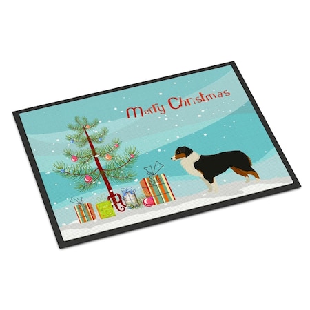 Carolines Treasures 24 x 36 in. Australian Shepherd Christmas Tree Indoor or Outdoor Mat CK3516JMAT